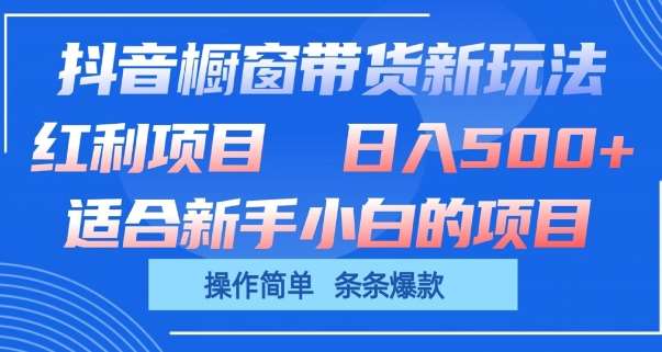 抖音橱窗带货新玩法，单日收益几张，操作简单，条条爆款【揭秘】