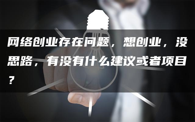 网络创业存在问题，想创业，没思路，有没有什么建议或者项目？